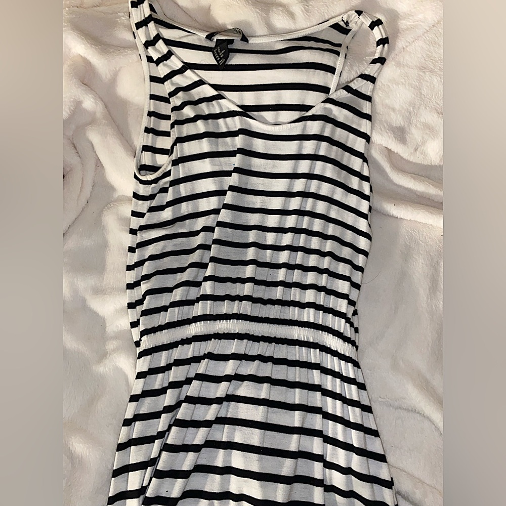 black and white striped dress | h&m | size xs